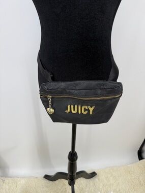 Juicy Couture Black Crossbody Belt Bag with Gold Logo